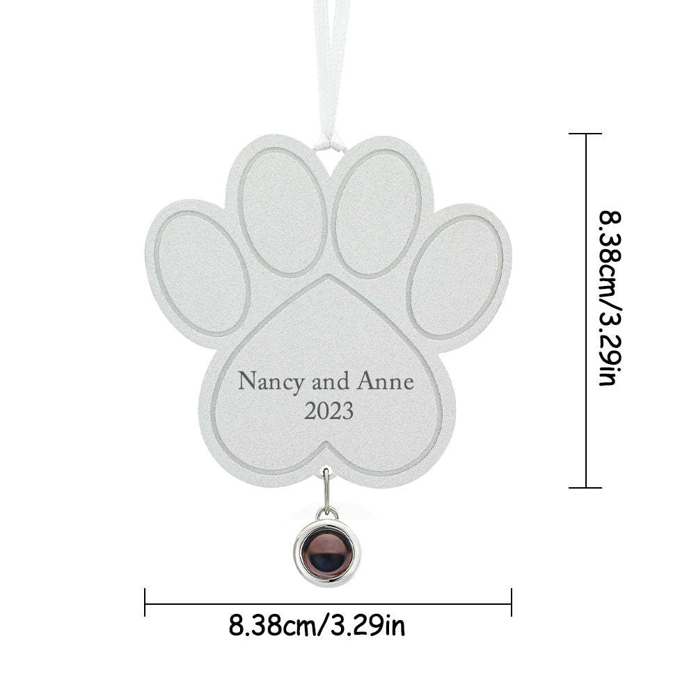 Custom Projection Ornament Personalized Photo Paw Ornament Gifts for Pet Lovers - soufeelus