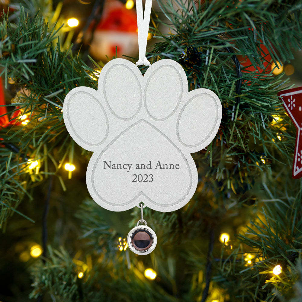 Custom Projection Ornament Personalized Photo Paw Ornament Gifts for Pet Lovers - soufeelus