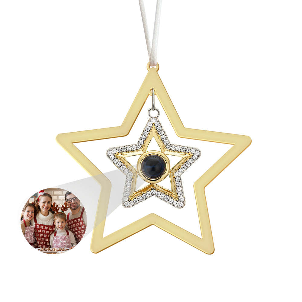Personalized Projection Ornament Custom Photo Star Ornament for Christmas Gifts - soufeelus