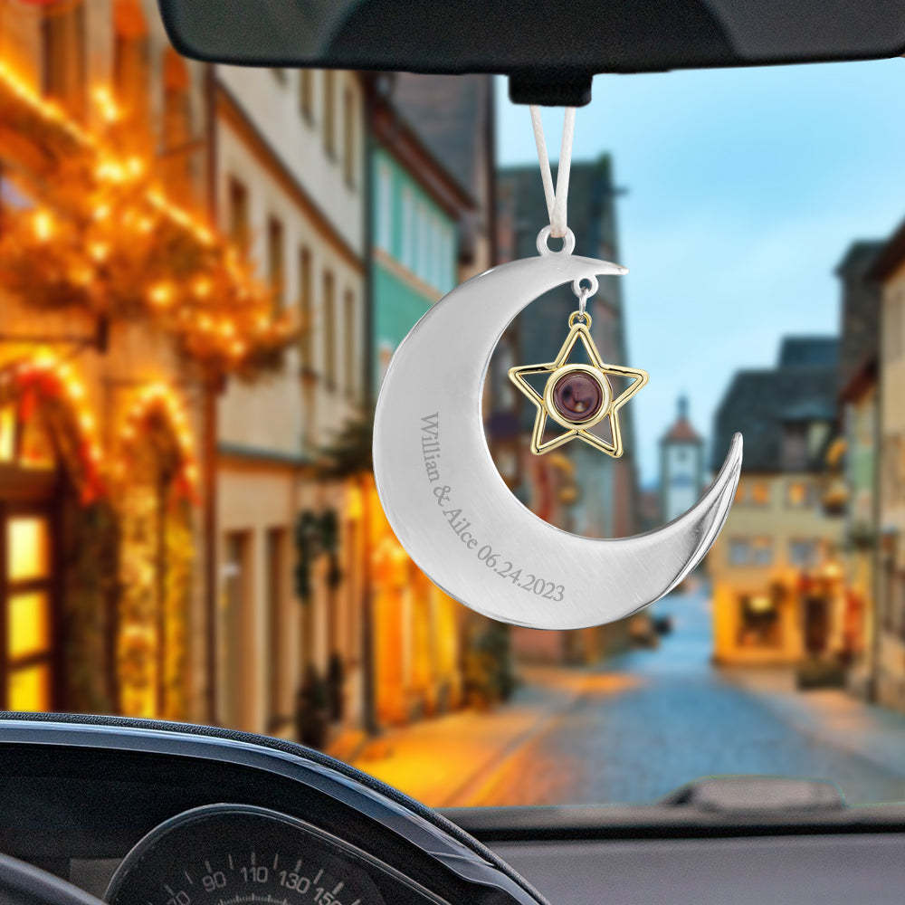 Personalized Projection Ornament Custom Crescent Star Ornament Gifts for Her - soufeelus