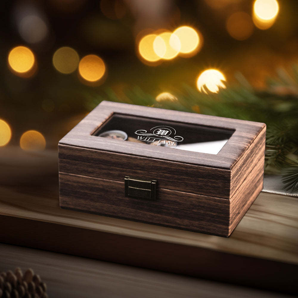 Custom Engraved Watch Box Personalized Watch Storage Case Gift for Men Christmas Gift - soufeelus