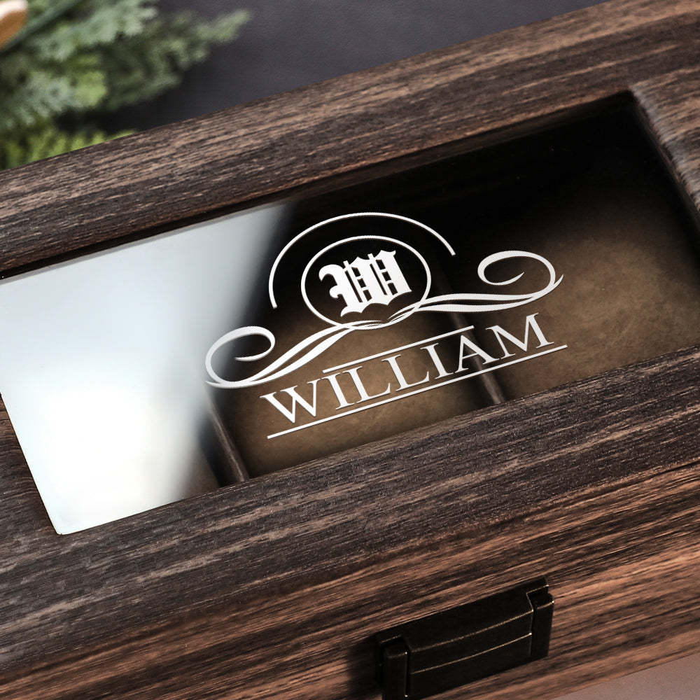 Custom Engraved Watch Box Personalized Watch Storage Case Gift for Men Christmas Gift - soufeelus