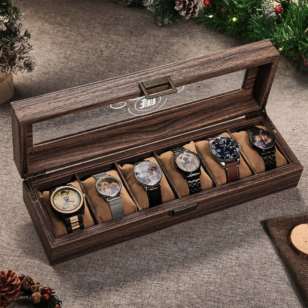 Custom Engraved Watch Box Personalized Watch Storage Case Gift for Men Christmas Gift - soufeelus