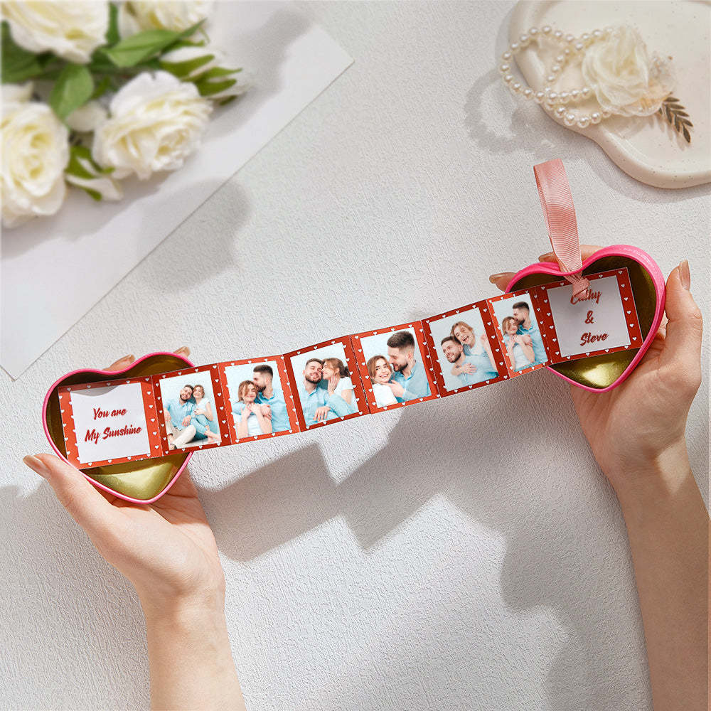 Custom Photos and Text Album Heart Box Valentine's Gifts - soufeelus