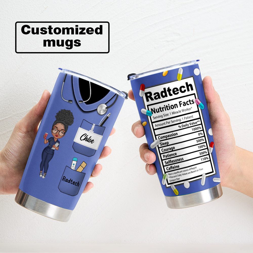 Custom Tumbler Cup With Text and Accessories Medical Gifts Nurse Gifts