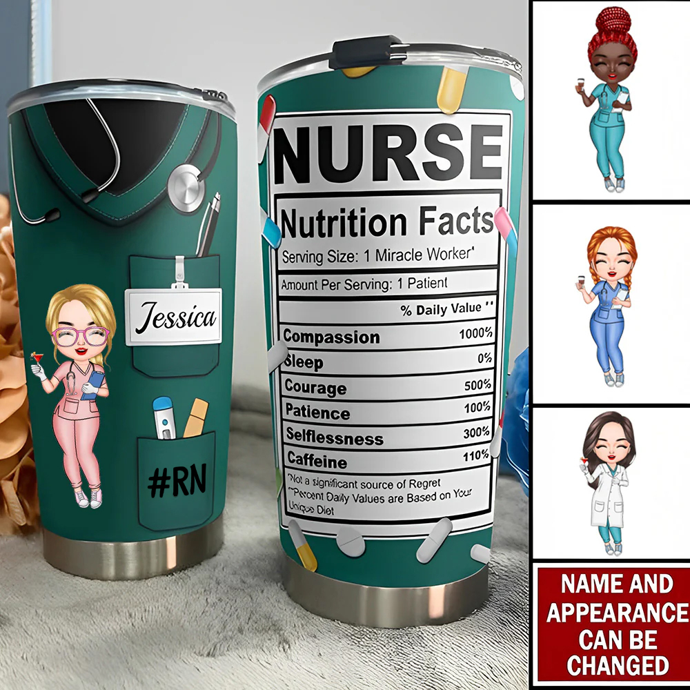 Custom Text and Accessories Tumbler Cup Medical Gift for Nurse - soufeelus