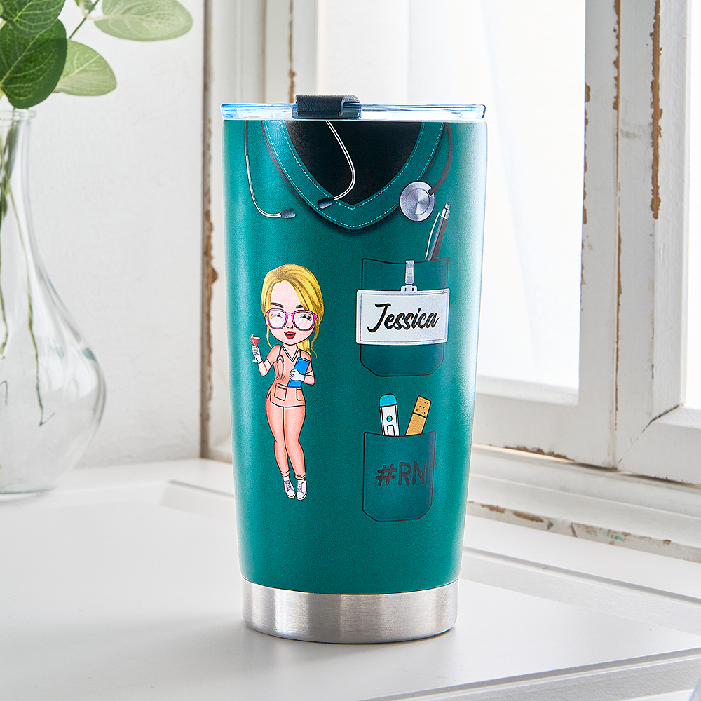 Custom Text and Accessories Tumbler Cup Medical Gift for Nurse