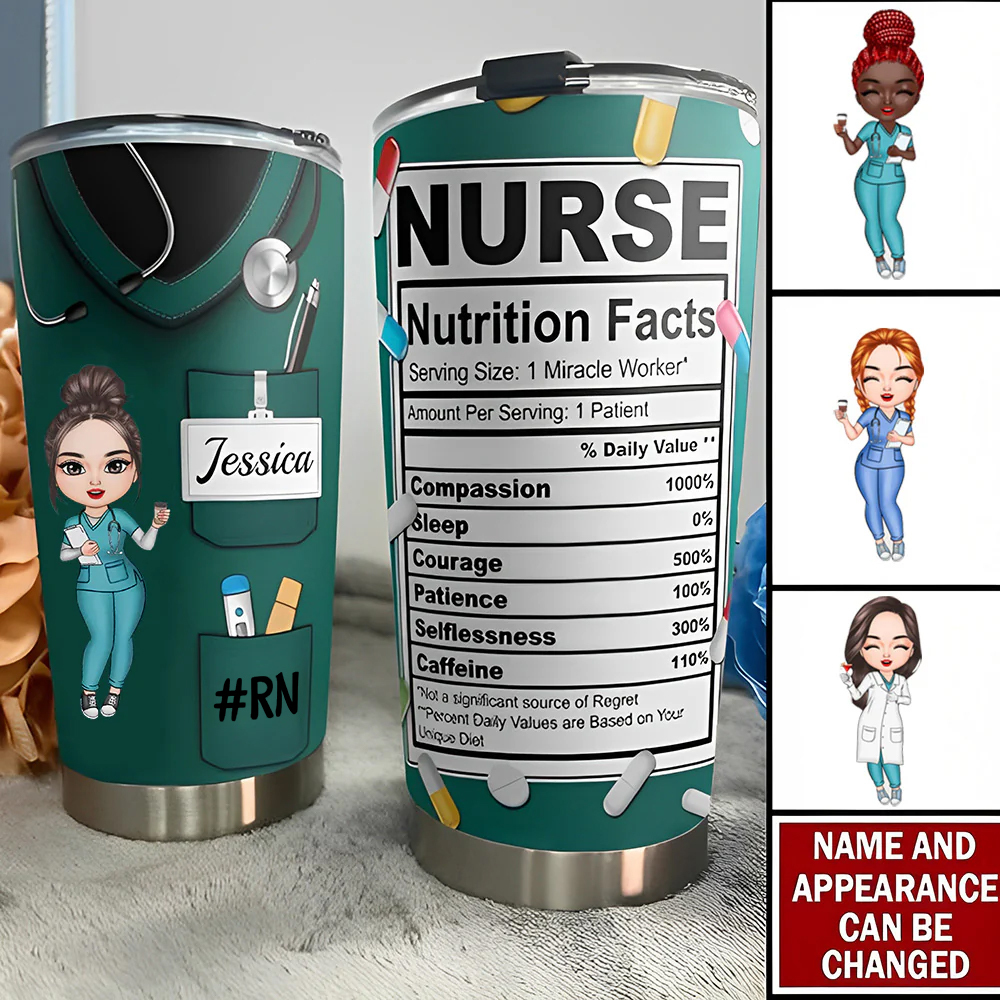 Custom Text and Accessories Tumbler Cup Medical Gift for Nurse - soufeelus