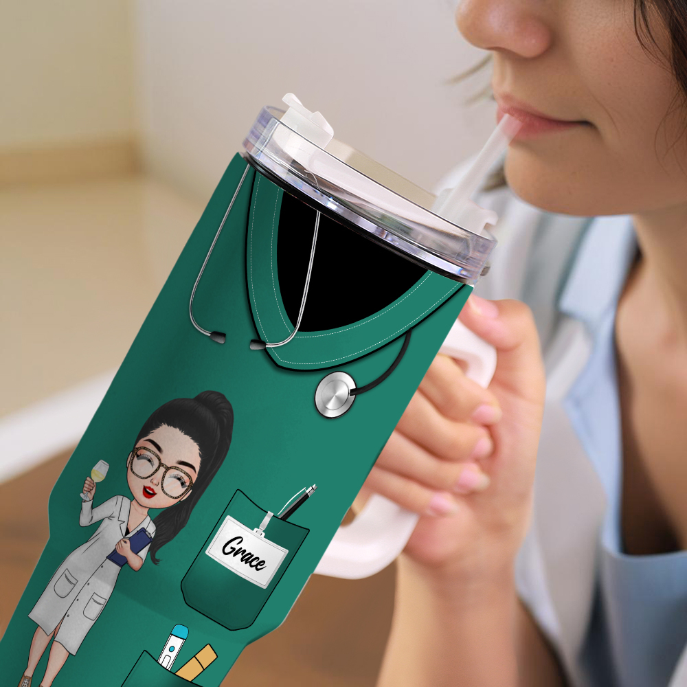 Custom Nurse Personalized Custom 40 Oz Stainless Steel Tumbler Medical Gift for Nurse
