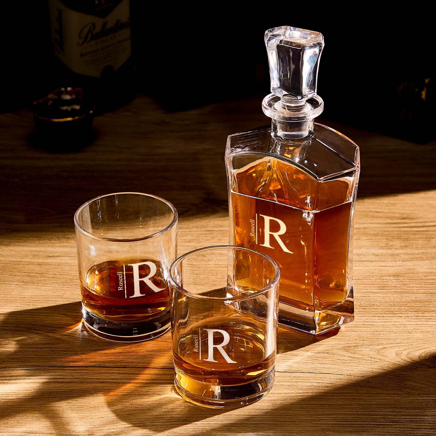 Personalized Decanter Set with 2 Whiskey Glasses Gifts For Friends Gifts For Him