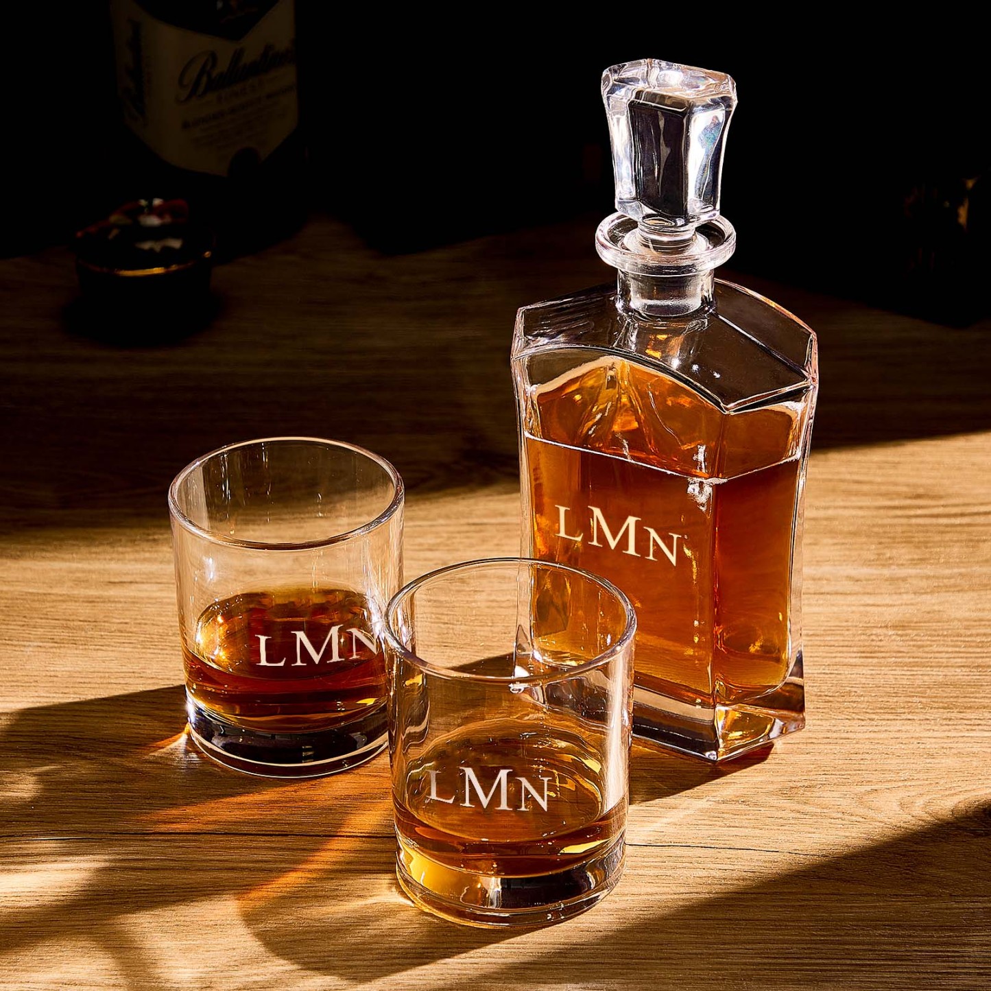 Personalized Decanter Set with 2 Whiskey Glasses Gifts For Friends Gifts For Him