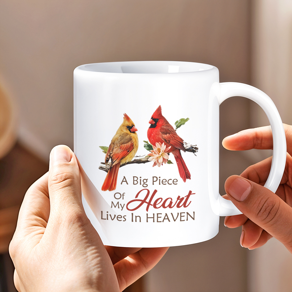 Mugs Cardinal A Big Peace Of My Heart Lives In Heaven