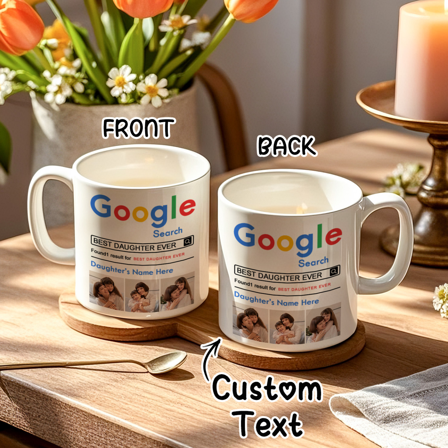Personalized Mug Daughter Gift Unique Gift For Daughter Custom Name and Photo Coffee Mugs Best Gifts For Daughter