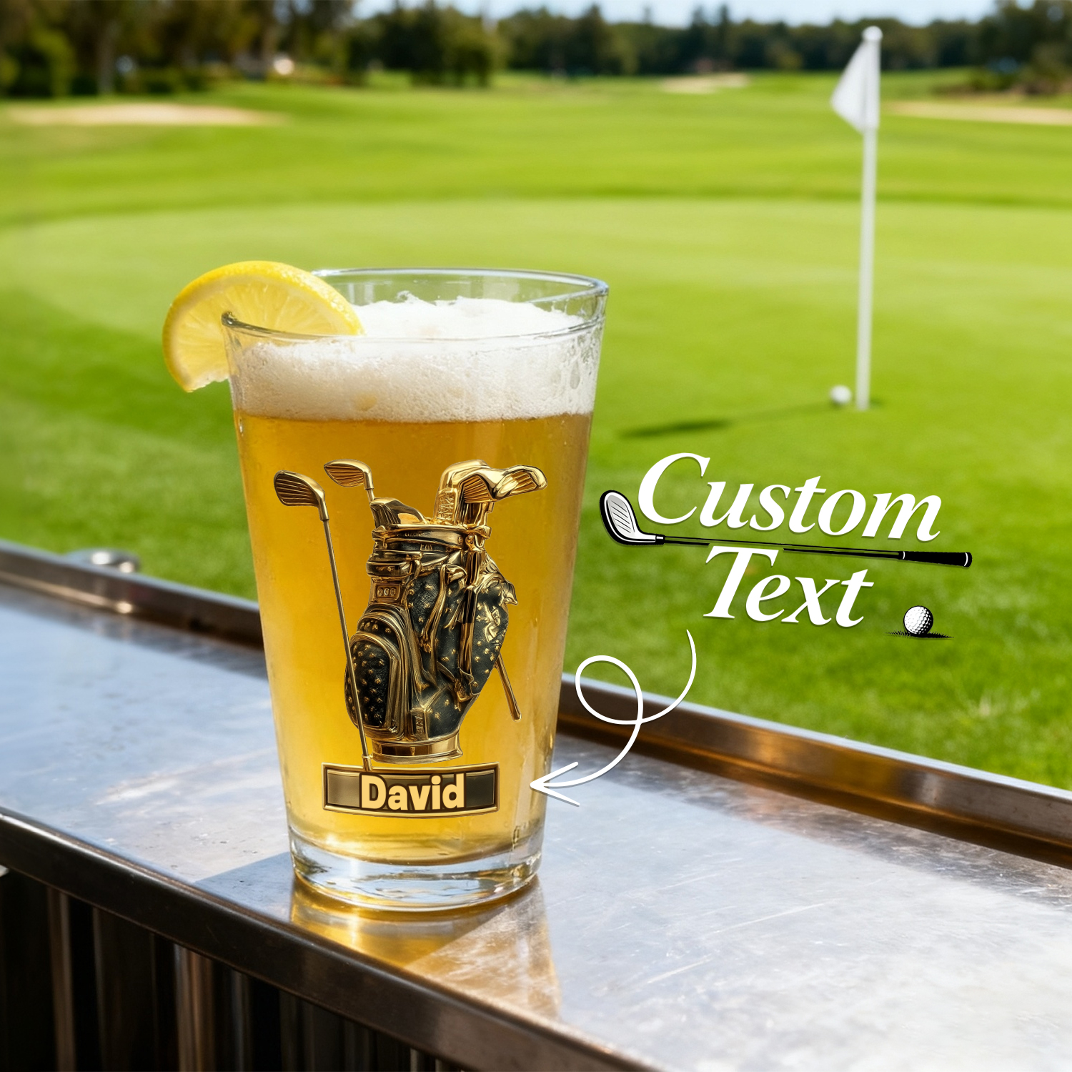 Custom Name Golf Beer Glass Engraved Cups Gifts for Golf Enthusiasts - soufeelus