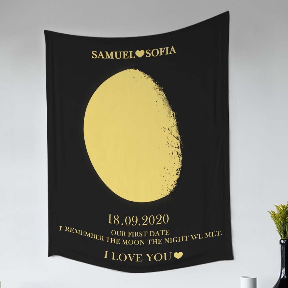 Personalized Moon Phase Tapestry Gifts for Her Home Wall Decor - soufeelus