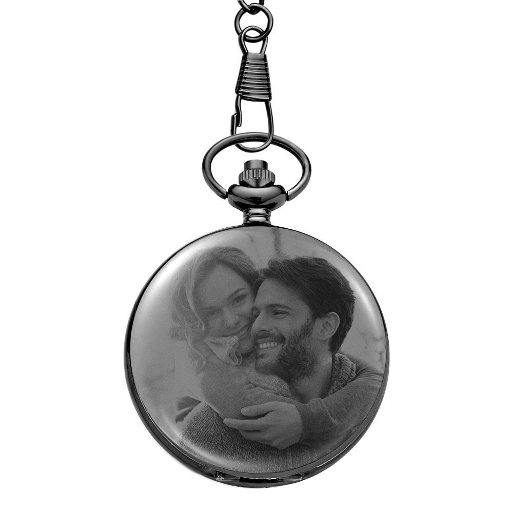 Scannable Custom Spotify Code Pocket Watch Engraved Photo Anniversary Personalised Gift - soufeelus