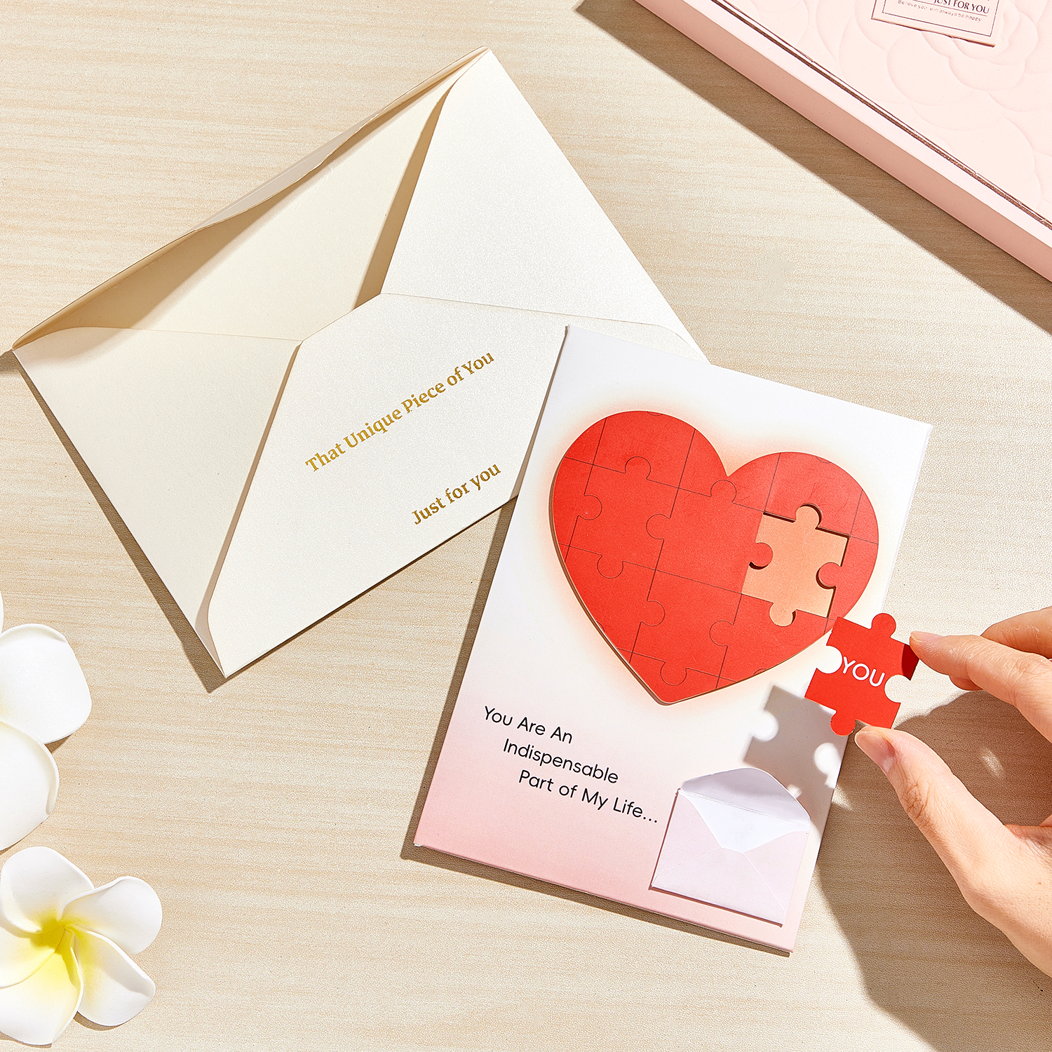 Love-Shape Jigsaw Puzzle Recording Card Confession Surprise Valentine's Day Gift for Girlfriend