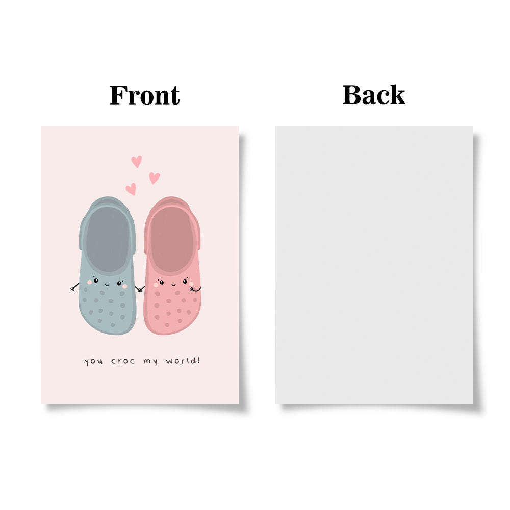 You Croc My World Funny Pun Valentine's Day Greeting Card - soufeelus