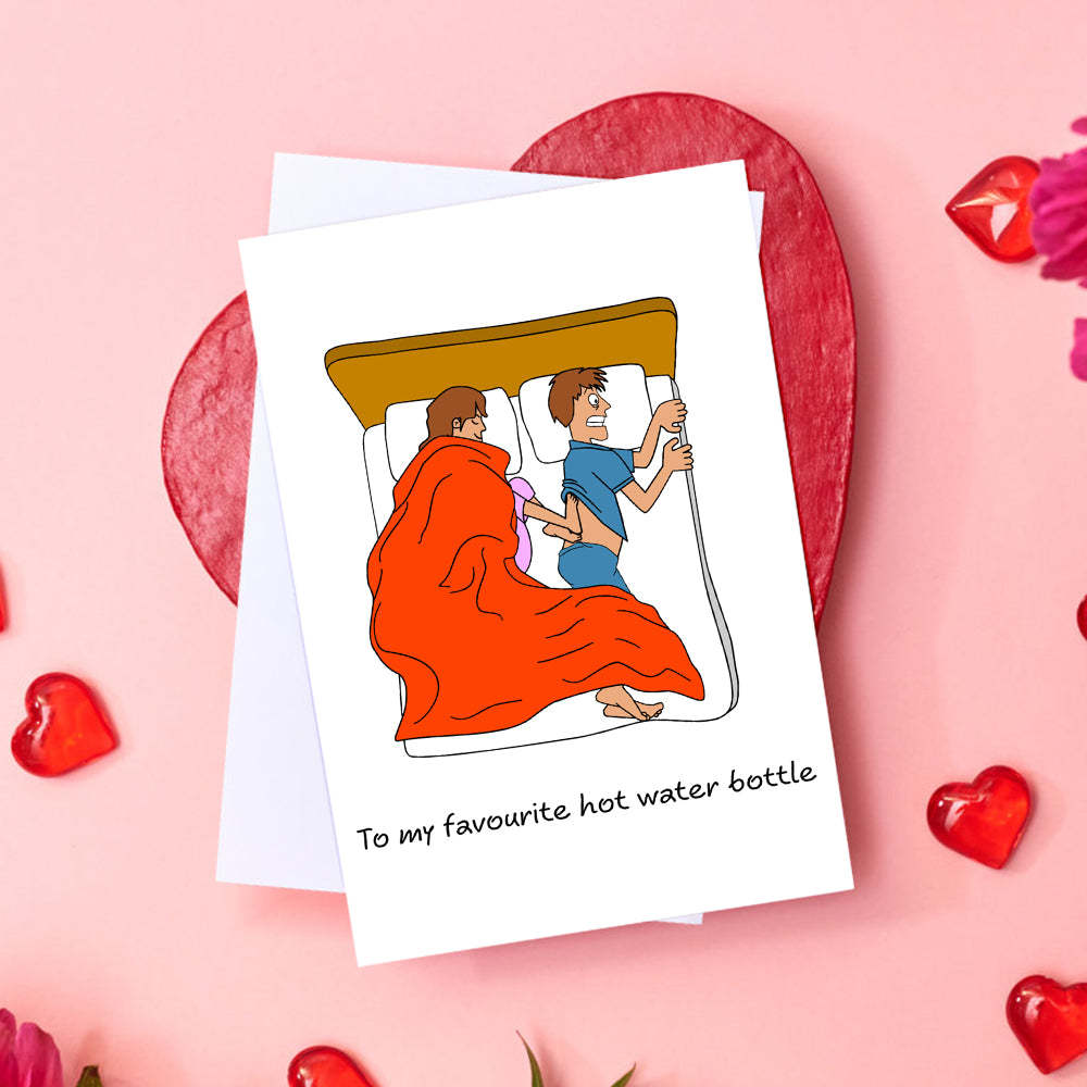 Funny Valentine's Day Greeting Card for Boyfriend Husband Cold Feet in Bed Cheeky Cute Card - soufeelus