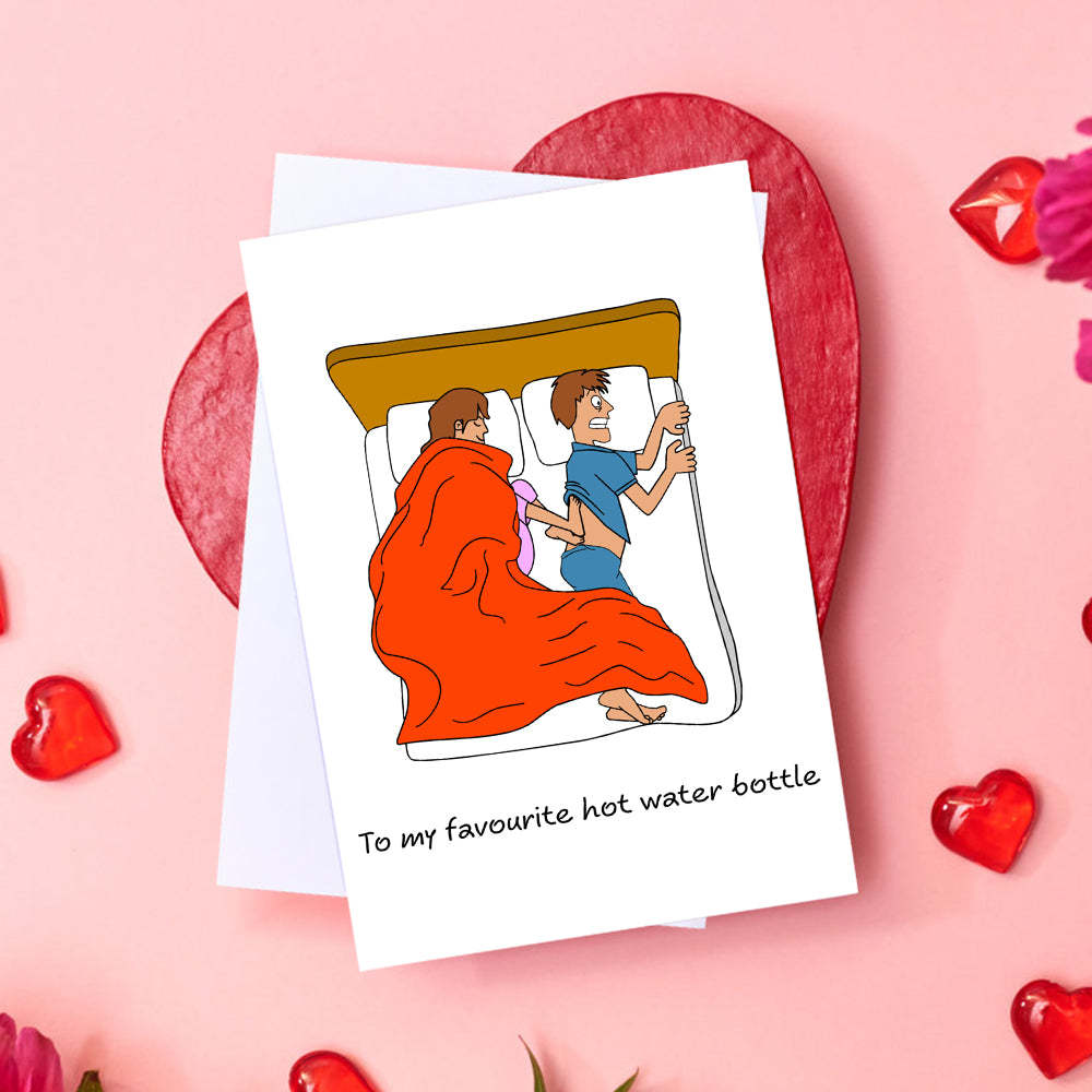 Funny Valentine's Day Greeting Card for Boyfriend Husband Cold Feet in Bed Cheeky Cute Card - soufeelus