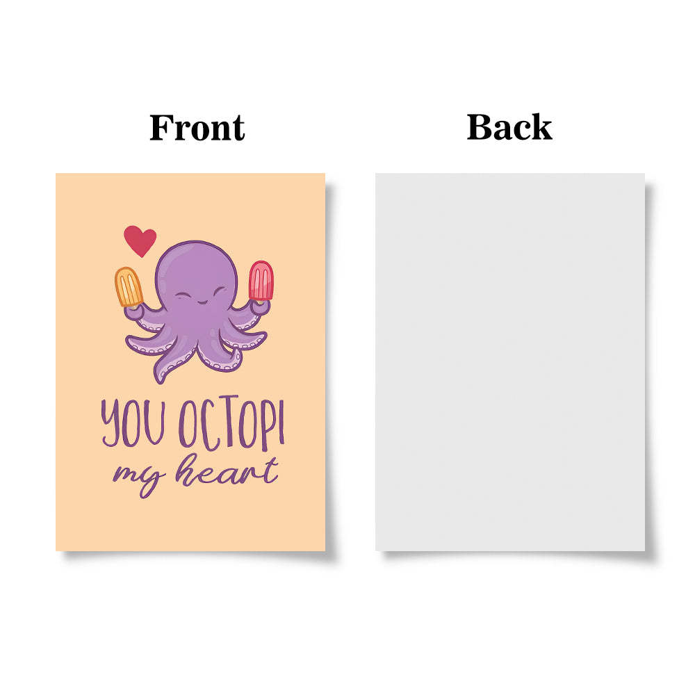 Funny You Octopi My Heart Octopus Valentine's Day Card - soufeelus