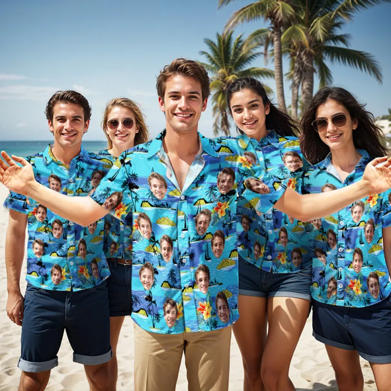 Custom Hawaiian Shirts Mountains Personalized Father's Day Shirt Gift for Dad