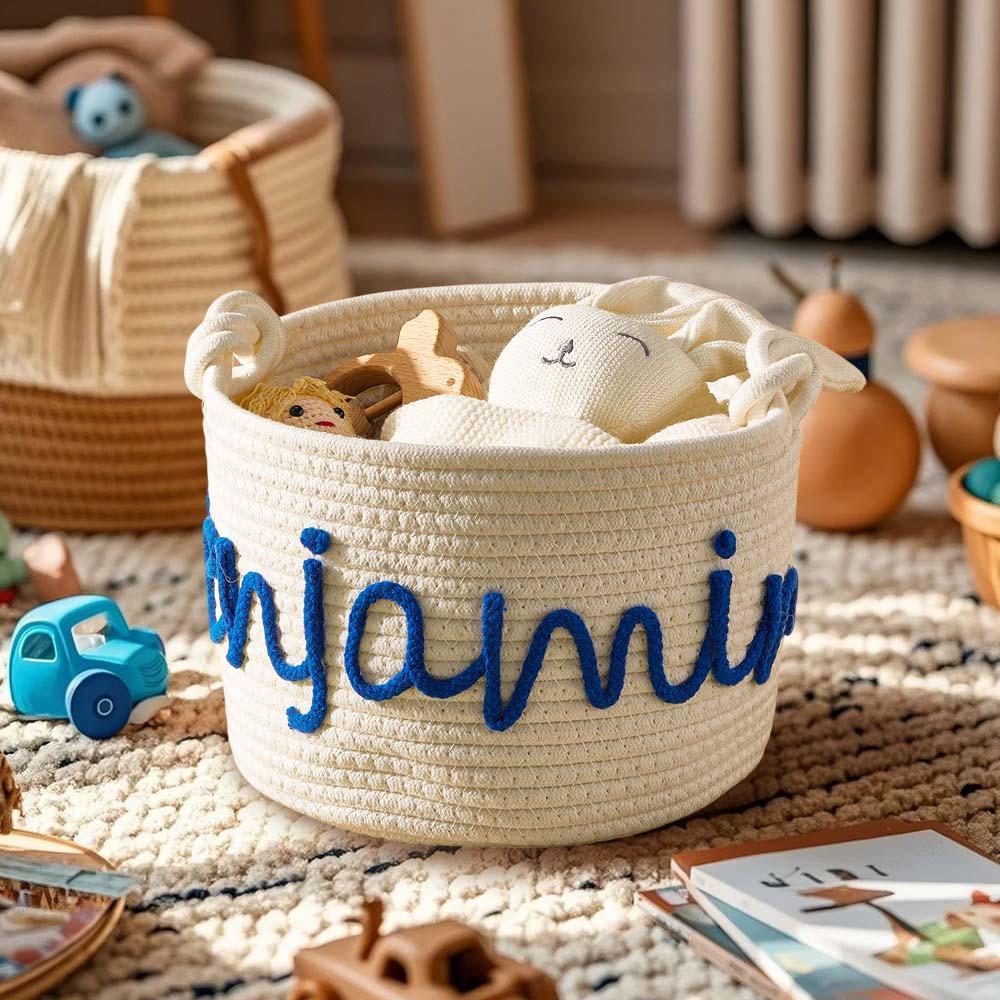 Personalized Baby Shower Basket with Name Custom Baby Toy Organizer Gift for Baby - soufeelus