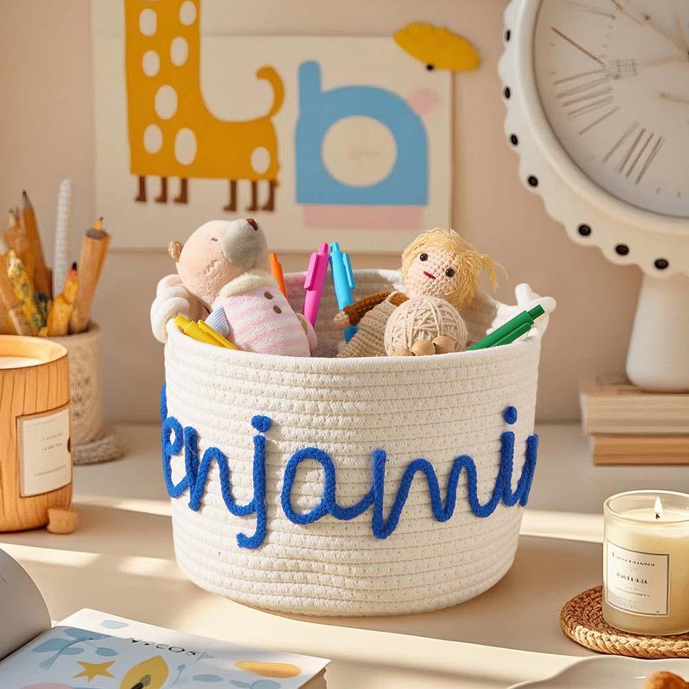 Personalized Baby Shower Basket with Name Custom Baby Toy Organizer Gift for Baby - soufeelus