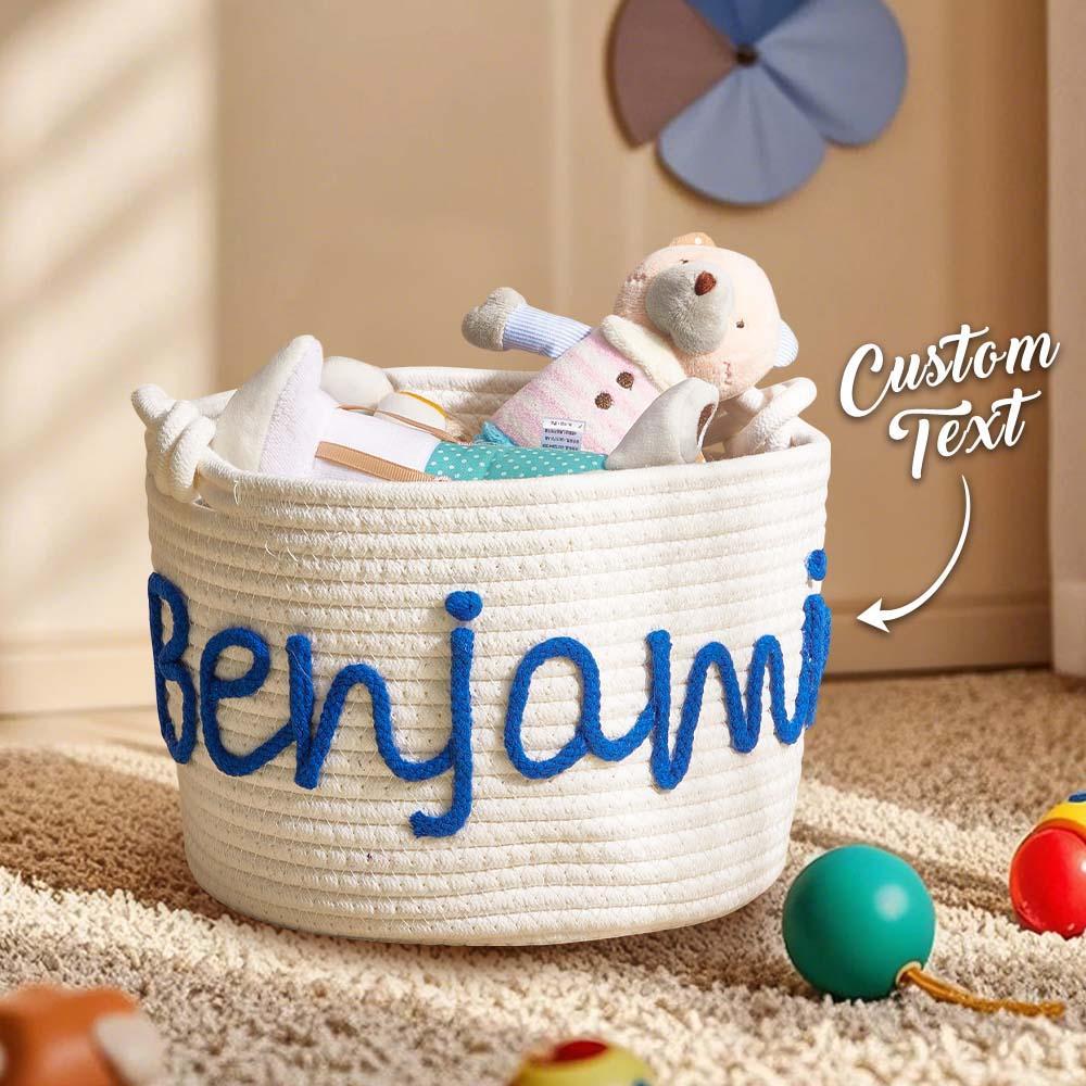Personalized Baby Shower Basket with Name Custom Baby Toy Organizer Gift for Baby - soufeelus