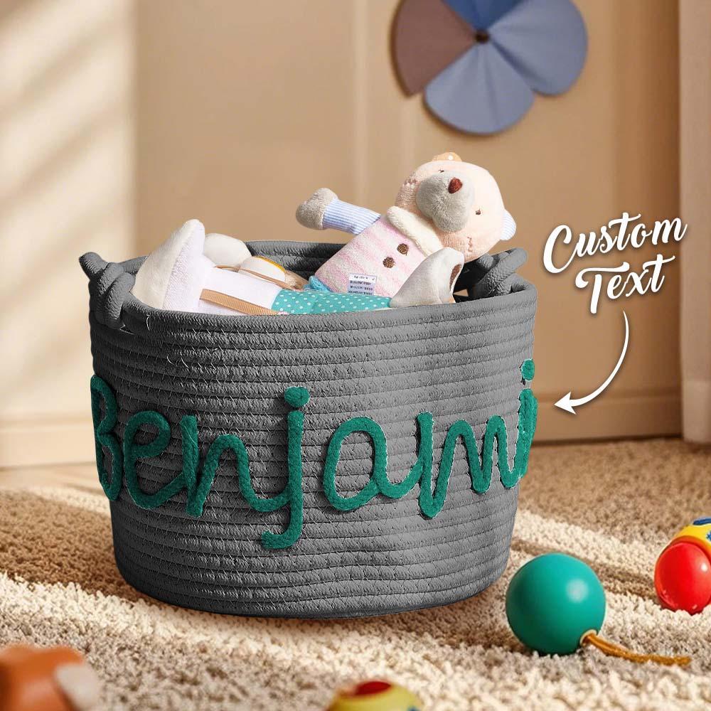 Personalized Baby Shower Basket with Name Custom Baby Toy Organizer Gift for Baby - soufeelus