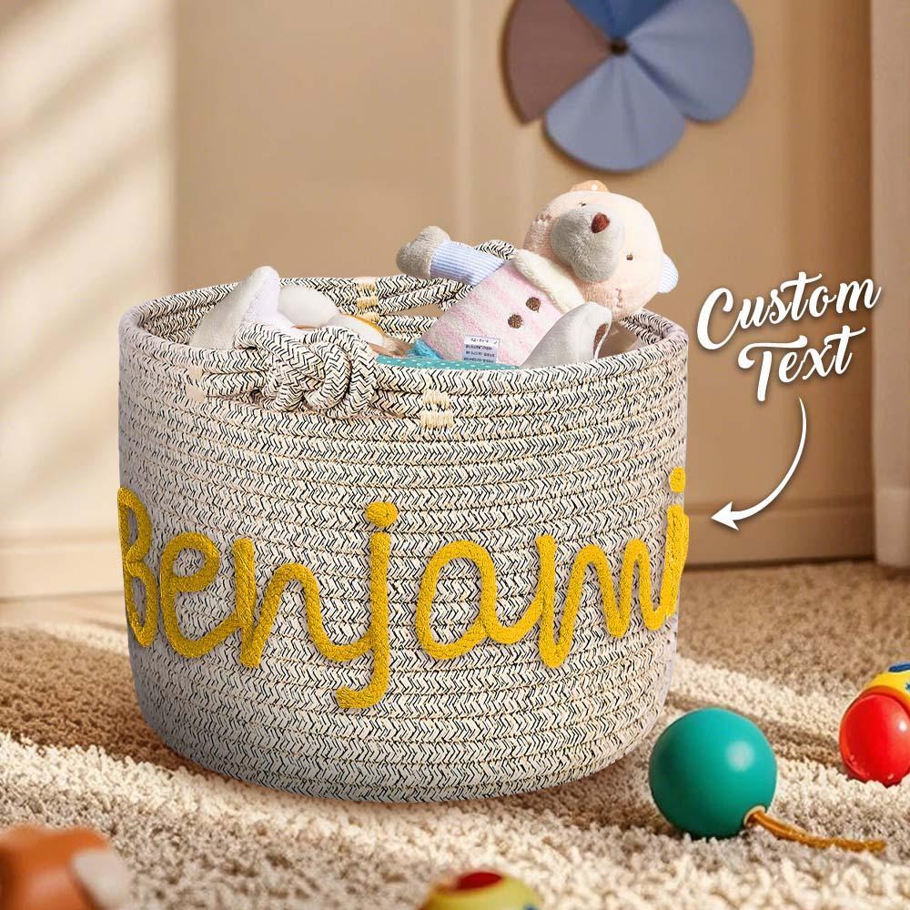 Personalized Baby Shower Basket with Name Custom Baby Toy Organizer Gift for Baby - soufeelus