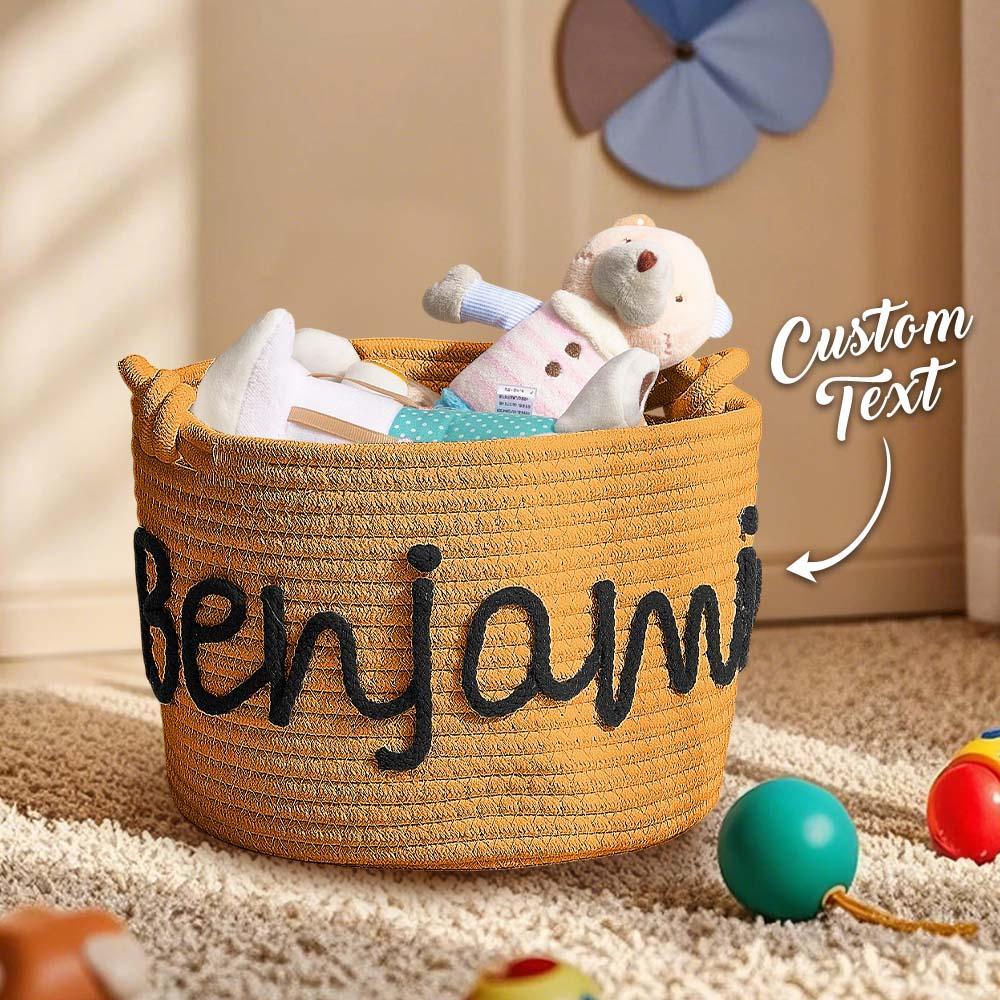 Personalized Baby Shower Basket with Name Custom Baby Toy Organizer Gift for Baby - soufeelus