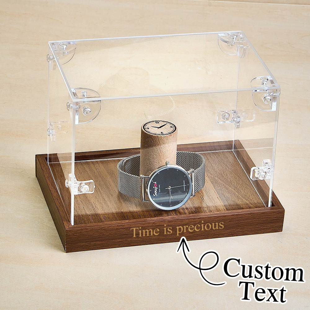 Custom Watch Box Engraved Watch Display Box Watch Holder DIY Assembly Packaging Box Gift For Him Anniversary Gift - soufeelus