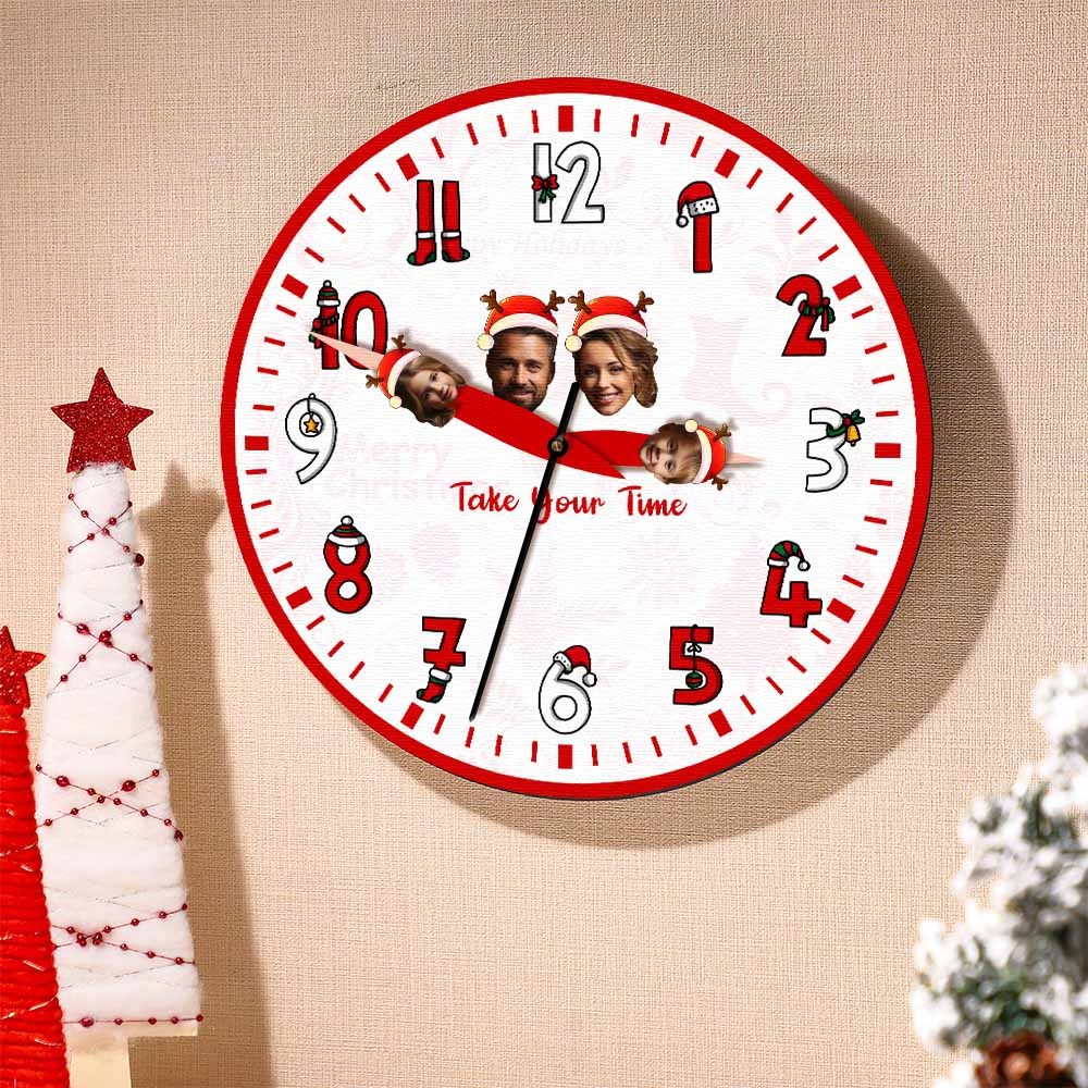 Custom Family Face Clock Christmas Gifts - soufeelus