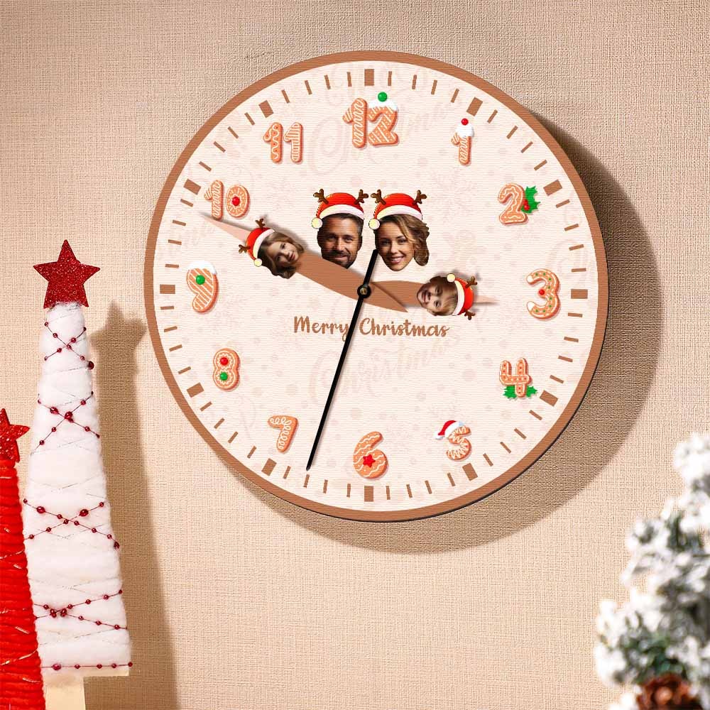 Custom Family Face Clock Christmas Gifts - soufeelus