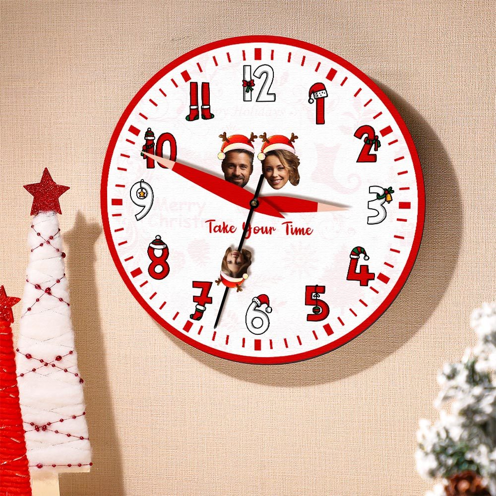 Custom Family Face Clock Christmas Gifts - soufeelus
