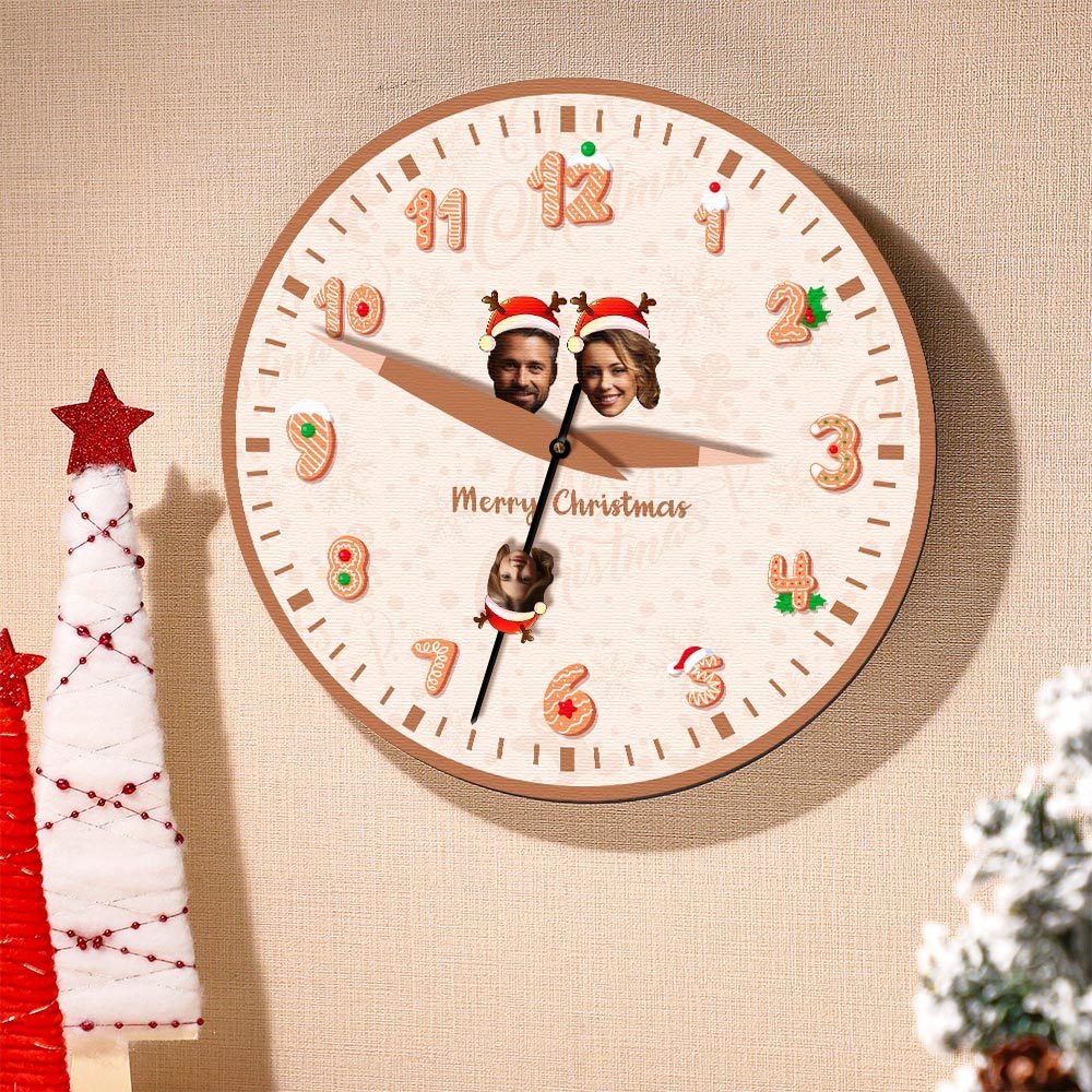 Custom Family Face Clock Christmas Gifts - soufeelus