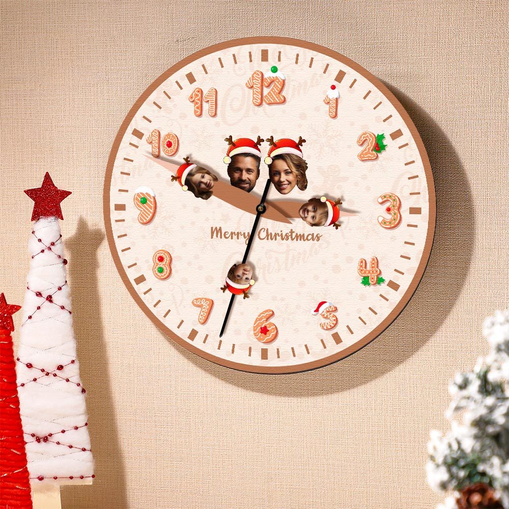 Custom Family Face Clock Christmas Gifts - soufeelus