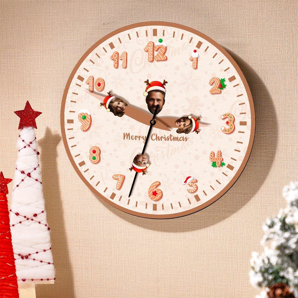 Custom Family Face Clock Christmas Gifts - soufeelus