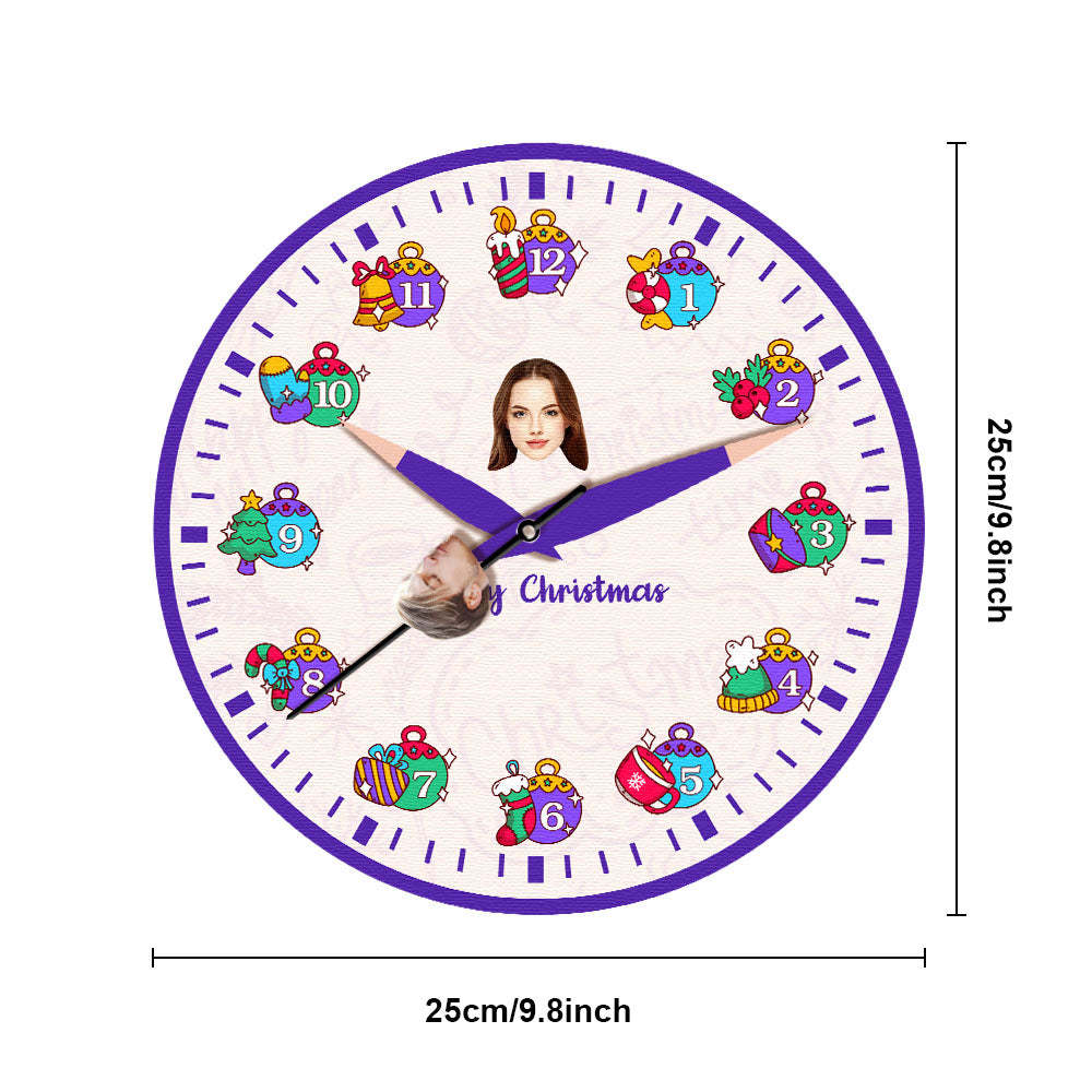 Custom Face Clock Christmas Gifts Kiss My Girl Add Personalized Text - soufeelus