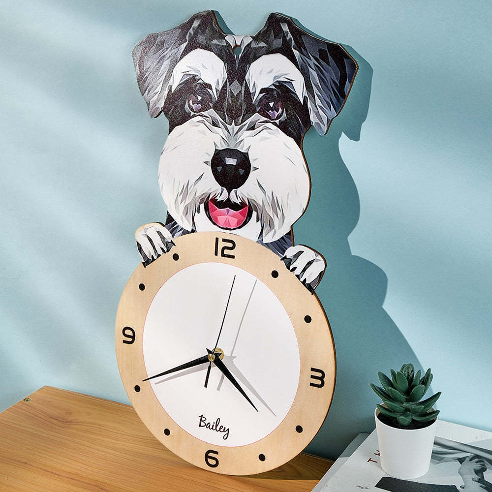 Custom Photo Clock Gifts for Pet Lover Personalized Dog Face Home Decor - soufeelus
