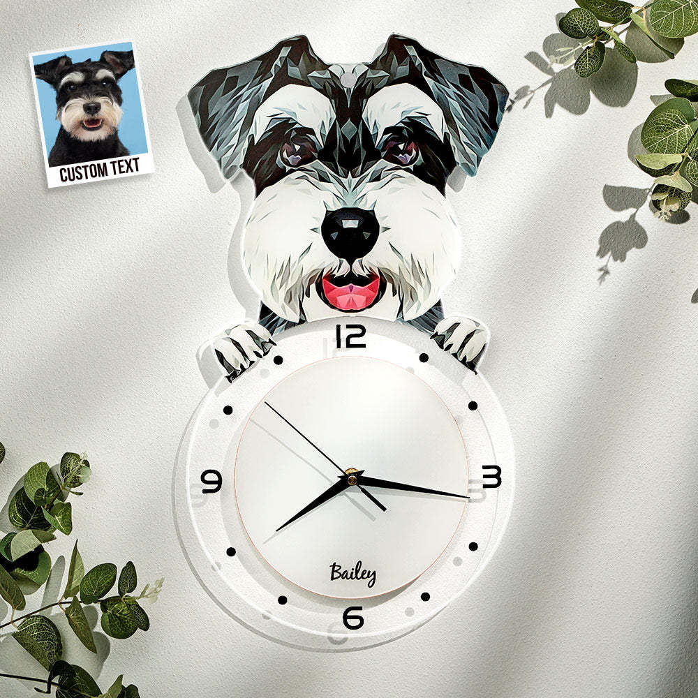 Custom Photo Clock Gifts for Pet Lover Personalized Dog Face Home Decor - soufeelus
