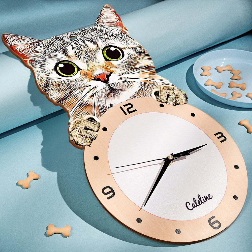 Custom Photo Clock Gifts for Pet Lover Personalized Dog Face Home Decor - soufeelus