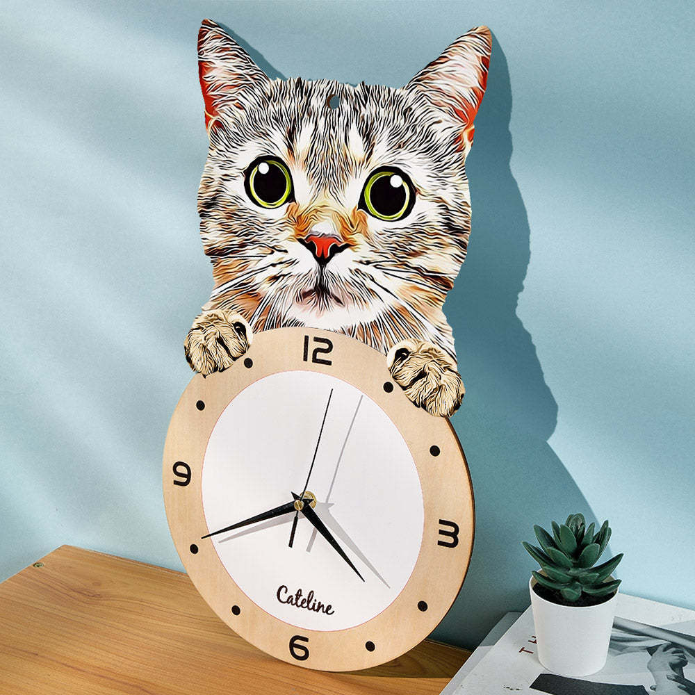 Custom Photo Clock Gifts for Pet Lover Personalized Dog Face Home Decor - soufeelus