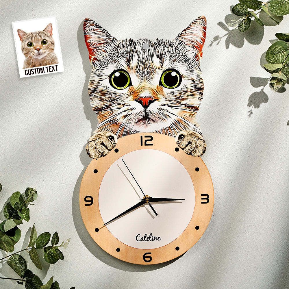 Custom Photo Clock Gifts for Pet Lover Personalized Dog Face Home Decor - soufeelus