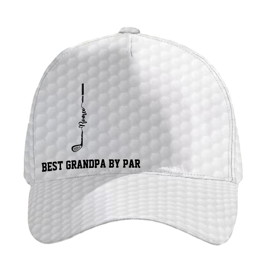 Personalized Name Best Dad By Par Cap Outdoor Hat Father's Day Gift for Dad detail