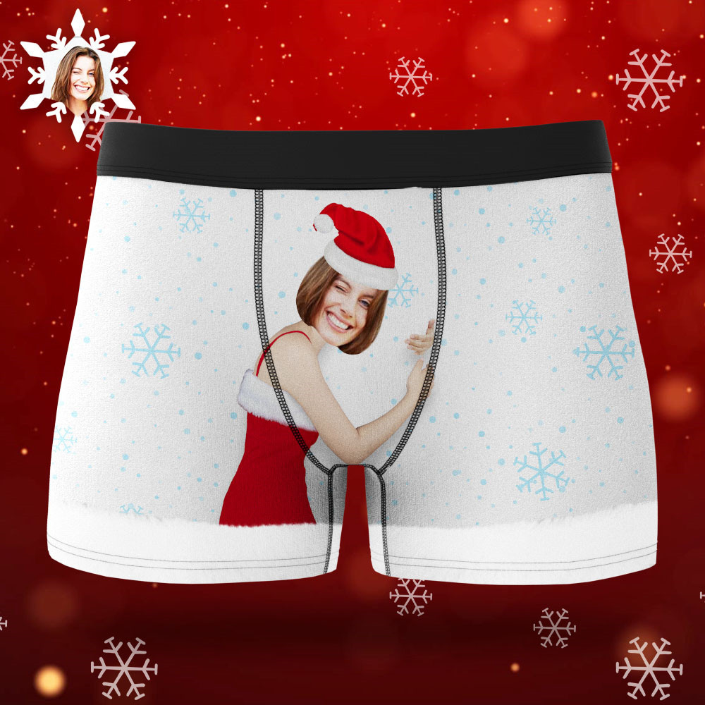 Custom Face Men's Christmas Underwear Face On Body Boxers Christmas Gift AR View Gift - soufeelus