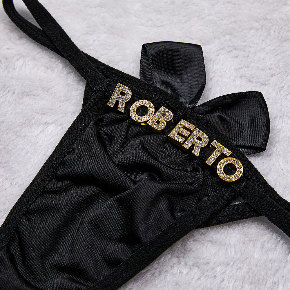 Personalized Romantic Set Custom Name Bra Custom Text Thong Underwear