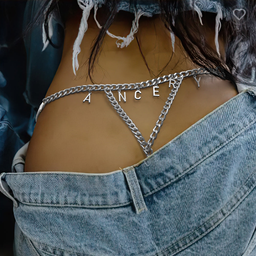 Custom Name Letter Thong Personalized Sexy Waist Chain Thong Gift For Her - soufeelus