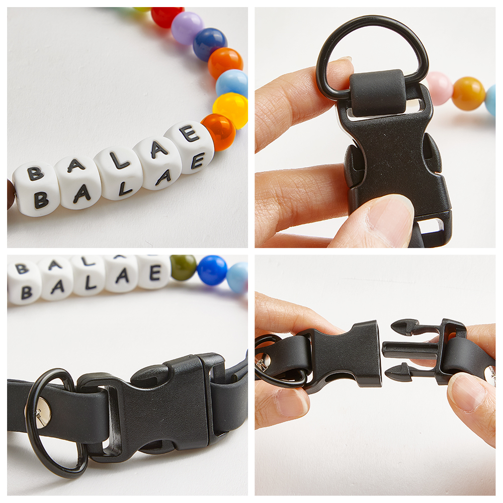 Custom Name Pet Necklace – Colorful Beaded Collar for Your Furry Friend